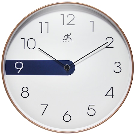 Infinity Instruments Copper Stripe Wall Clock - Blue 20288GD-4529A